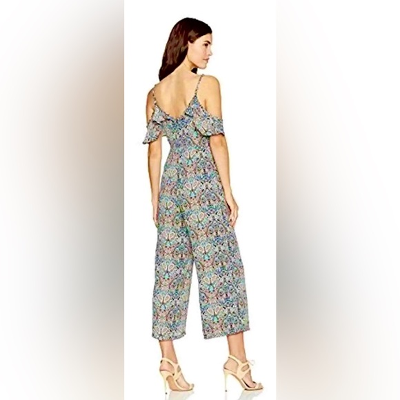 Anthropologie | Cupcakes & Cashmere Jazzlynn Paisley Cold Shoulder Crop Jumpsuit - Picture 8 of 9